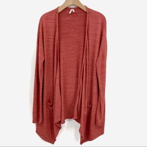 Mudd Orange Open Front Cardigan With Pockets Sz L